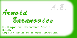 arnold baranovics business card